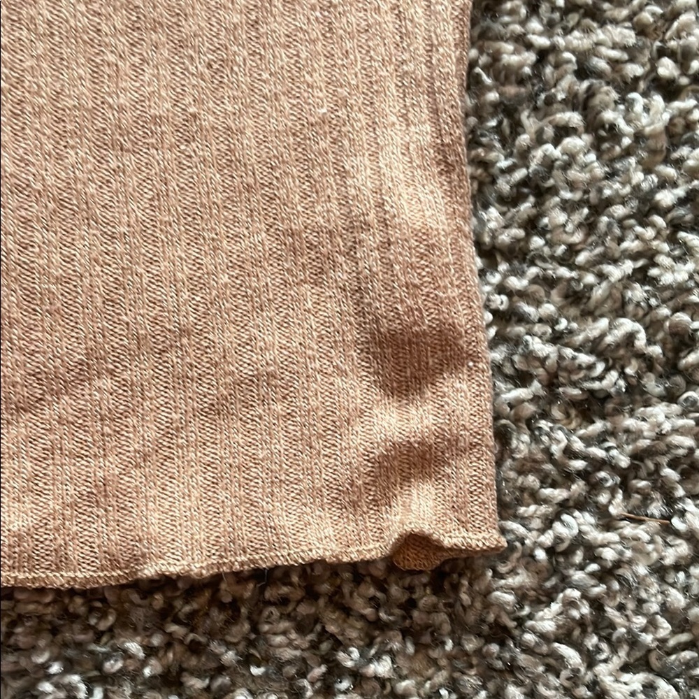 SHEIN Light Brown Ribbed Short Sleeve Top - Picture 3 of 7